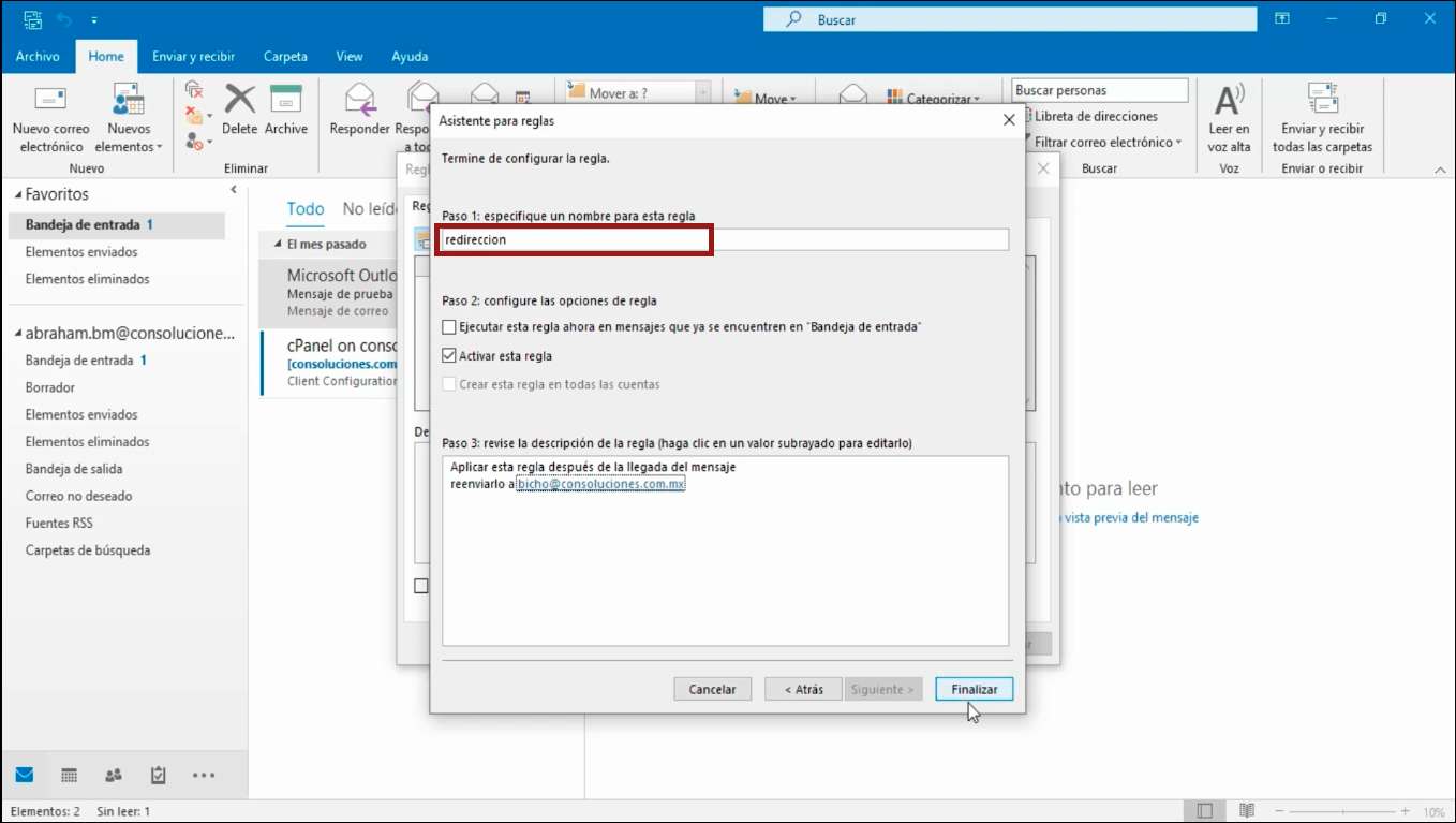 Redireccionamiento De Correo En Outlook Con Soluciones 1281